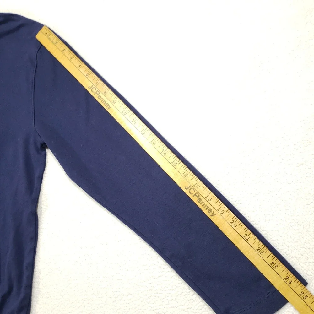Banana Republic Polo Shirt Men XL Navy Blue Long Sleeve Cotton Jersey Embroider